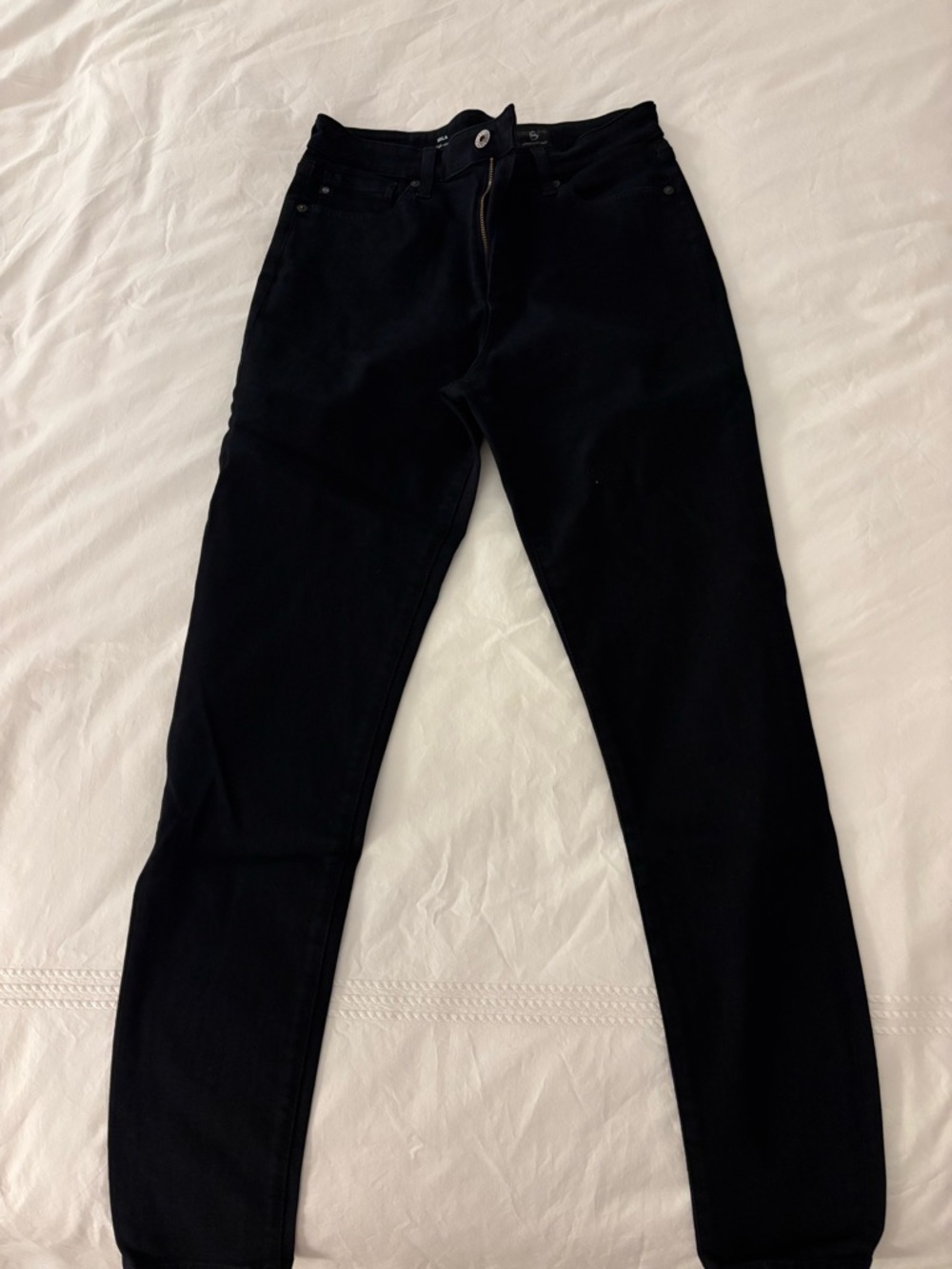 Ag Adriano Goldschmied Black Super High-Rise Skinny Jeans